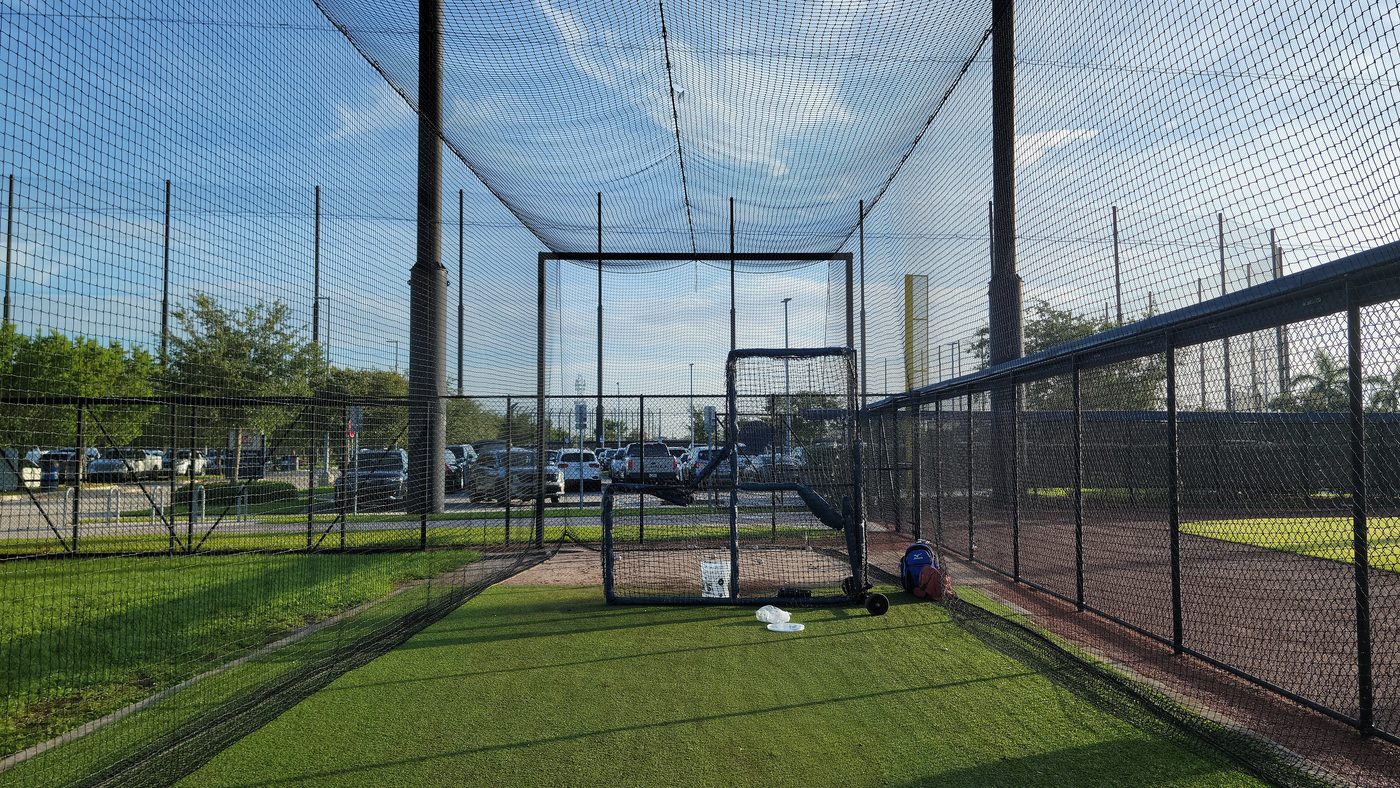 Representative outdoor batting cage (Cacti Park of the Palm Beaches, FL)