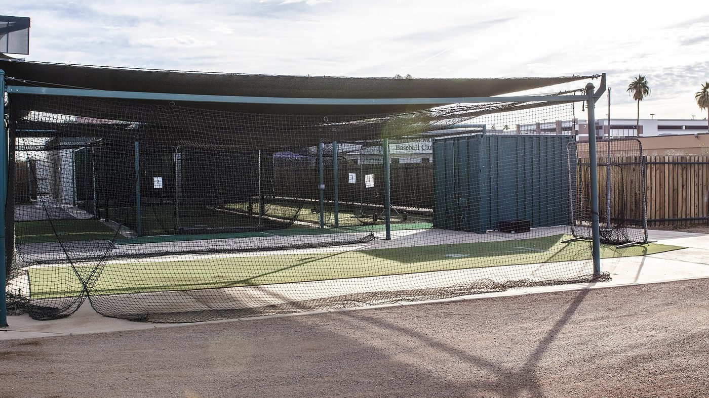 Representative outdoor practice baseball field